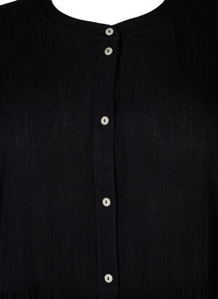 A-linjeformet kjole i viskose med korte ermer, Black, Packshot image number 2