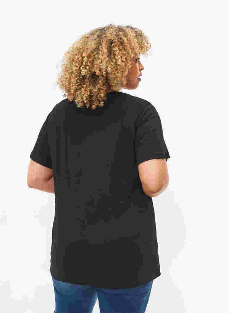 T-skjorte i bomull med ton-i-ton trykk, Black Originality, Model image number 1