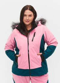 Skijakke med avtagbar hette, Sea Pink Comb, Model
