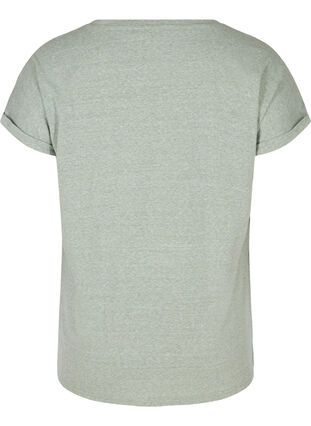 Melert T-skjorte i bomull , Chinois Green Mel., Packshot image number 1