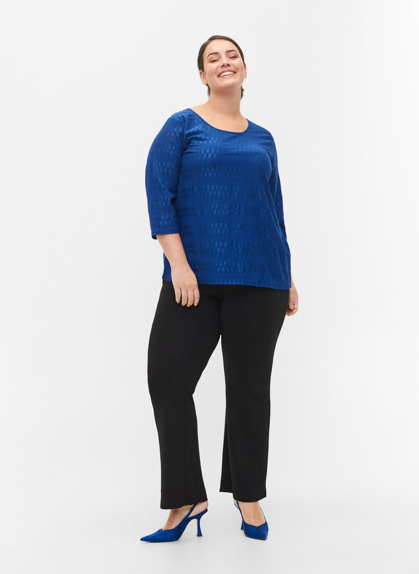 M&oslash;nstrete bluse med 3/4-ermer, Surf the web, Model image number 2