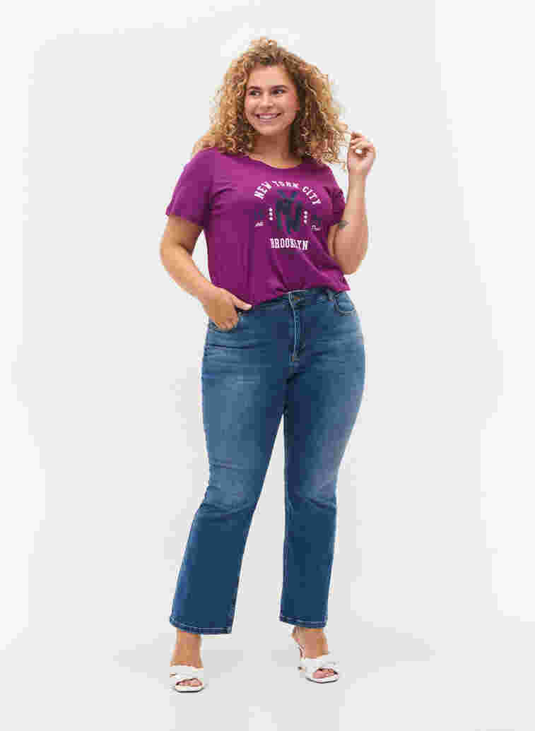 T-skjorte i bomull med trykk, Grape Juice, Model image number 2