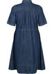 Skjortekjole i denim med korte ermer, Bl&aring;, Packshot image number 1