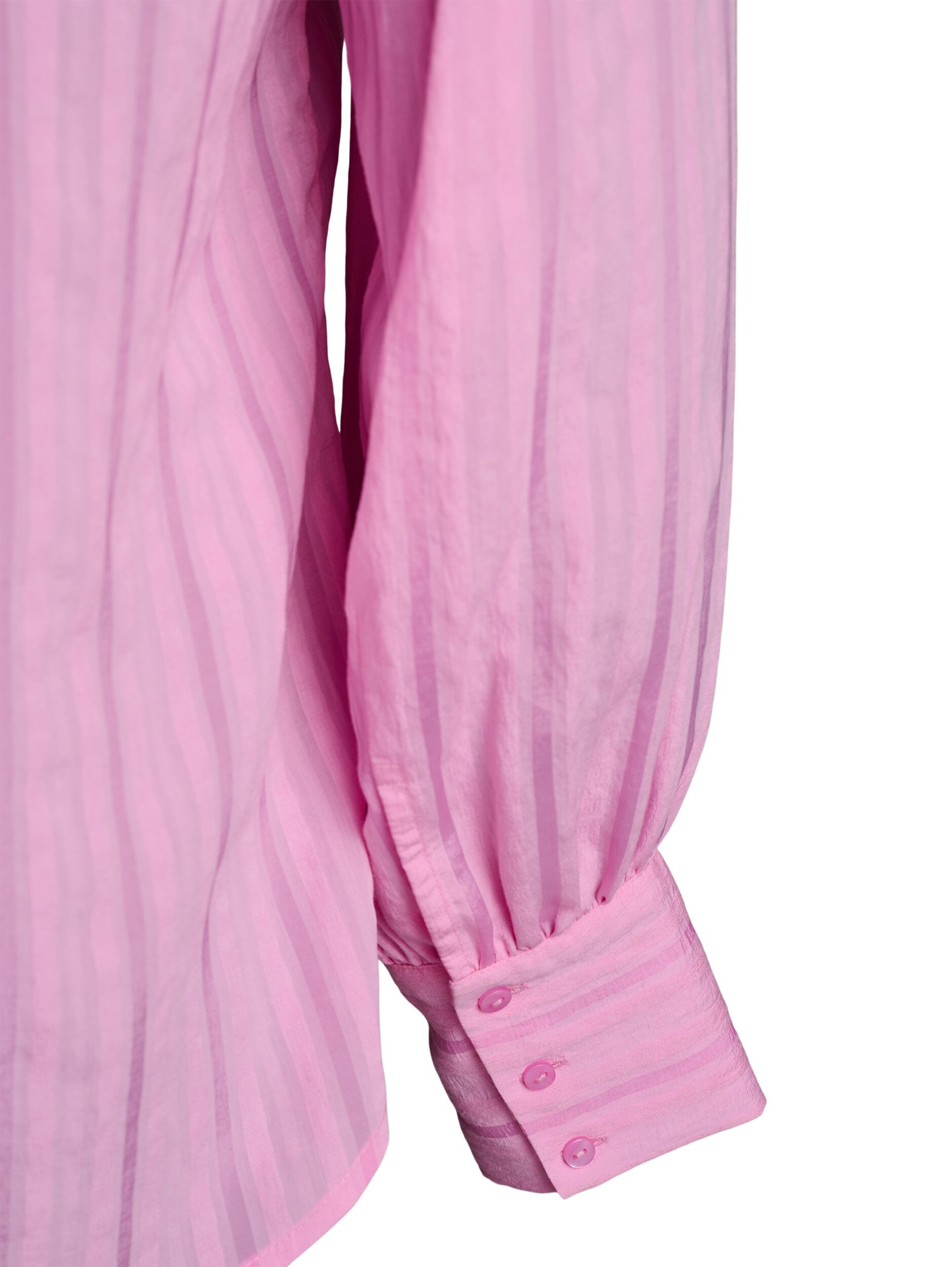 Zizzi Bluse med vertikale striper, Rosa, Packshot image number 3