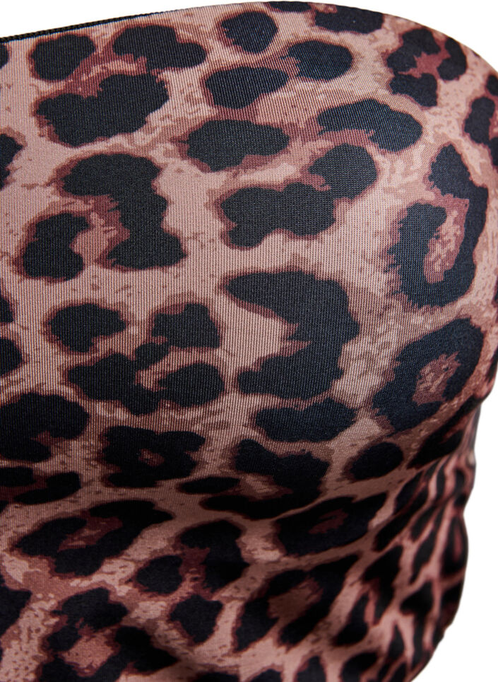 Leopardm&oslash;nstret bandeau bikinitopp, Beige, Packshot image number 2