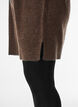 Kort strikket kjole med polokrage og knapper, Brun, Model image number 3