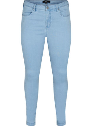 Zizzi Super slim Amy jeans med høyt liv, Ex Lt Blue, Packshot image number 0