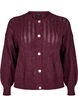 Strikket cardigan med åpent mønster, Mørk Bordeaux, Packshot image number 0