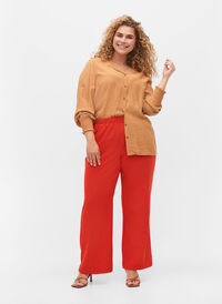 Slengbukser med lommer, Fiery Red, Model