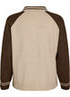 Cardigan med kontrasterende ermer og krage, Beige, Packshot image number 1