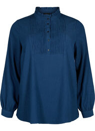Langermet bluse med rynket krage, Dress Blues