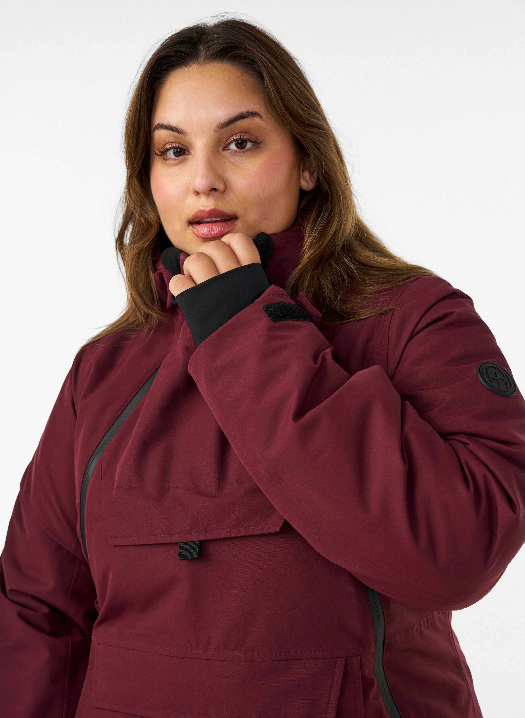 ZizziFunksjonell ski-anorakk med hette, R&oslash;d, Model image number 3