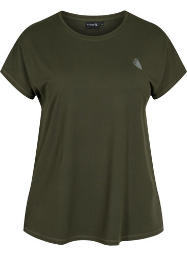 Ensfarget t-skjorte til trening, Forest Night, Packshot image number 0