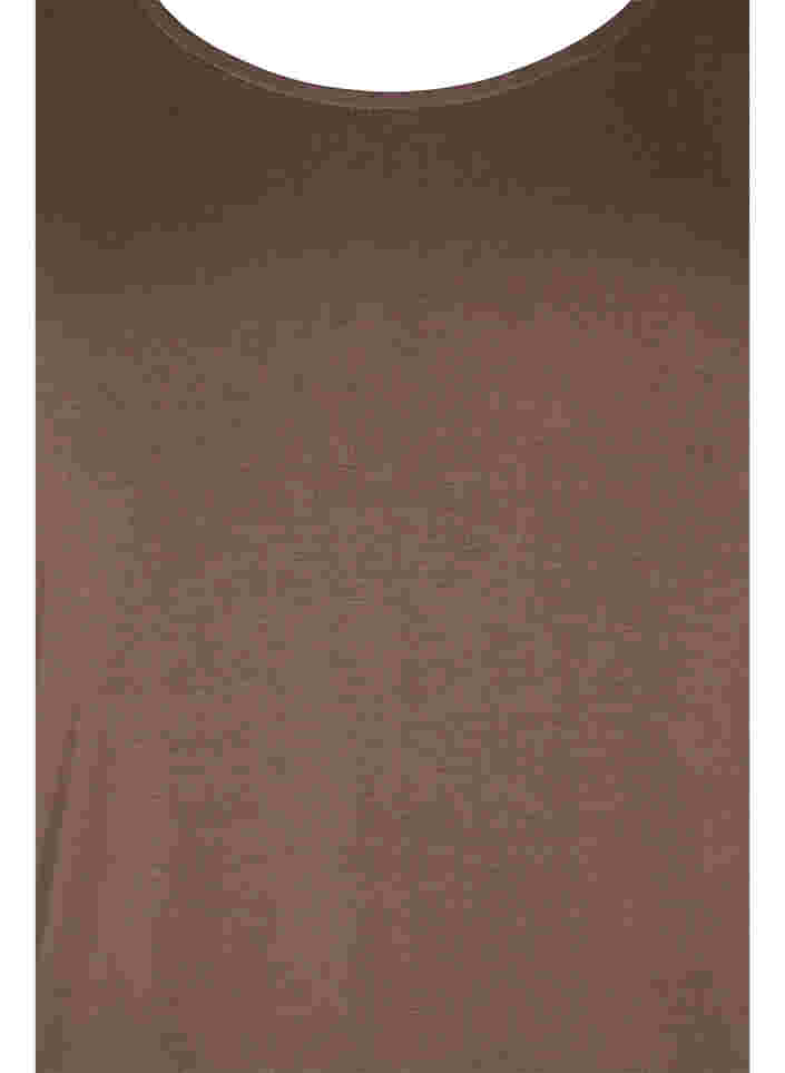 Langermet bluse i viskose med blondedetaljer, Deep Taupe, Packshot image number 2