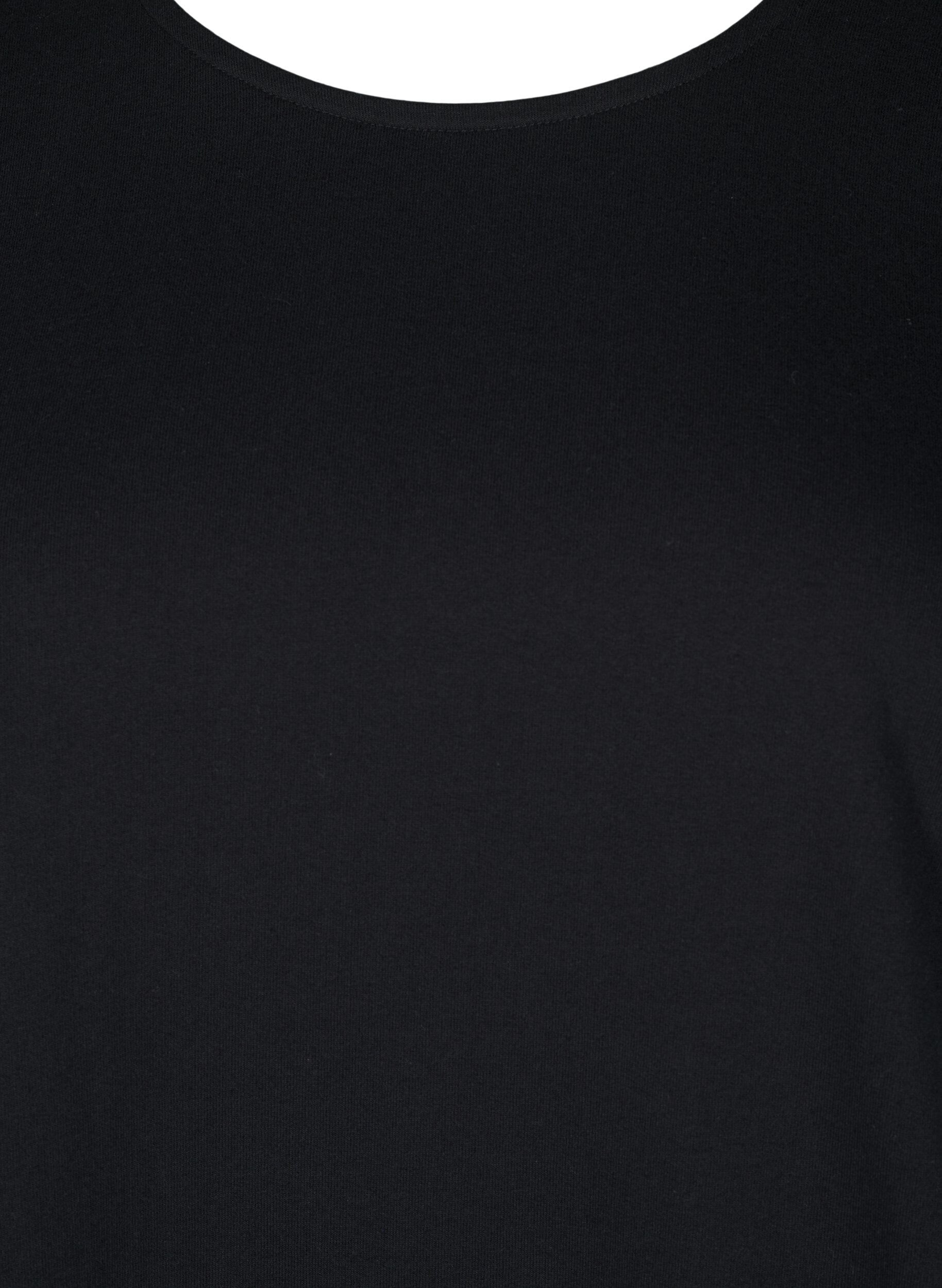 ZizziBomullskjole med ballongpassform, Svart, Packshot image number 2