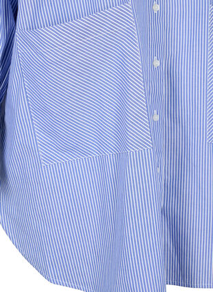 Stripet bomullsskjorte med ledig passform, Baja Blue Stripe, Packshot image number 2