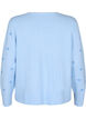 Strikket cardigan med knytedetaljer og broderi, Cashmere Blue Comb, Packshot image number 1