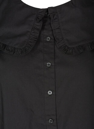 Ermeløs skjorte med stor krage, Black, Packshot image number 2