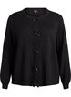 Cardigan med perleb&aring;ndbroderte sl&oslash;yfer og trykknapper, Svart, Packshot image number 0