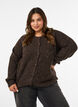 Cardigan med paljetter og knapper, Brun, Model image number 0