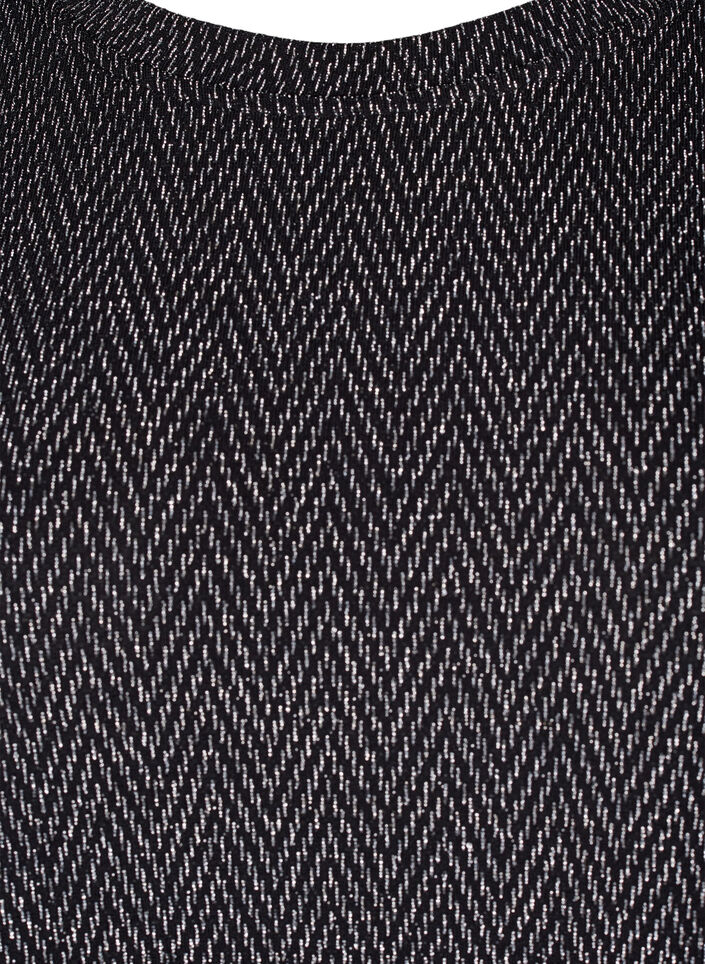 Kjole med sikksakkmønster og glitter, Silver ZigZagShimmer, Packshot image number 2