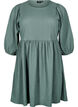 FLASH - Kort kjole med tekstur og 3/4 ermer, Balsam Green, Packshot image number 0