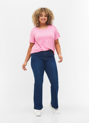 Prikkete T-skjorte i bomull, Prism Pink W. Dot, Model image number 2