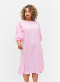 Kjole i viskose med ryggdetalj, Mauve Mist, Model