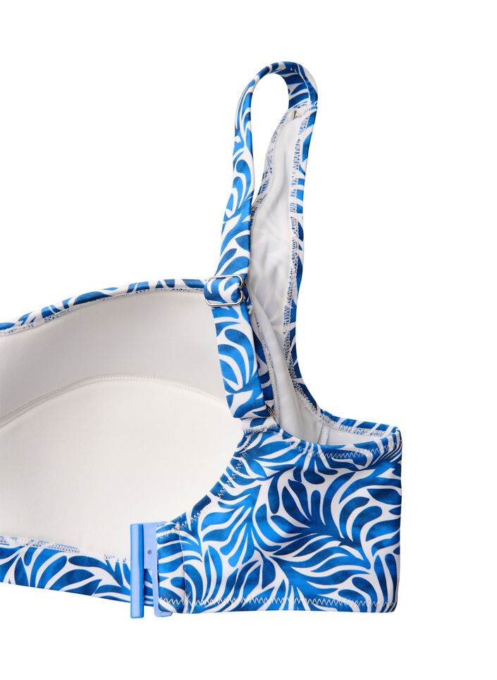 Polstret bikinioverdel med trykk, Bl&aring;, Packshot image number 3