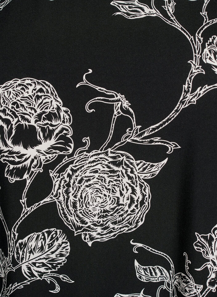 Kjole i viskose med snittlinje, Svart, Packshot image number 2