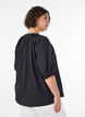 Skjortebluse med knappelukking og knytebelte, Svart, Model image number 2
