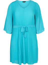Plissékjole med 3/4-ermer, Turquoise