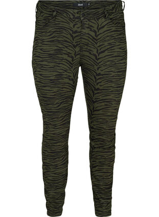 Ame jeans med print, Green Zebra, Packshot image number 0