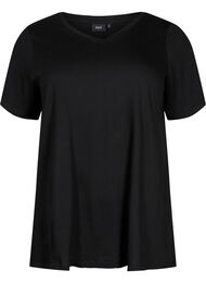 Kortermet T-skjorte med A-form, Black