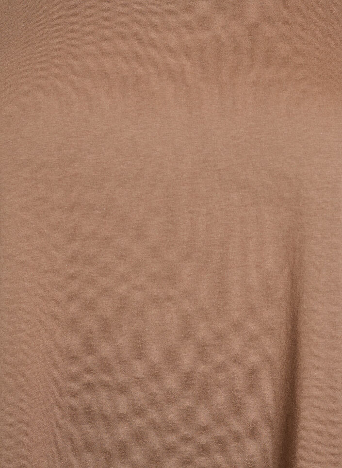 Kortermet T-skjorte i bomullsblanding, Brun, Packshot image number 2