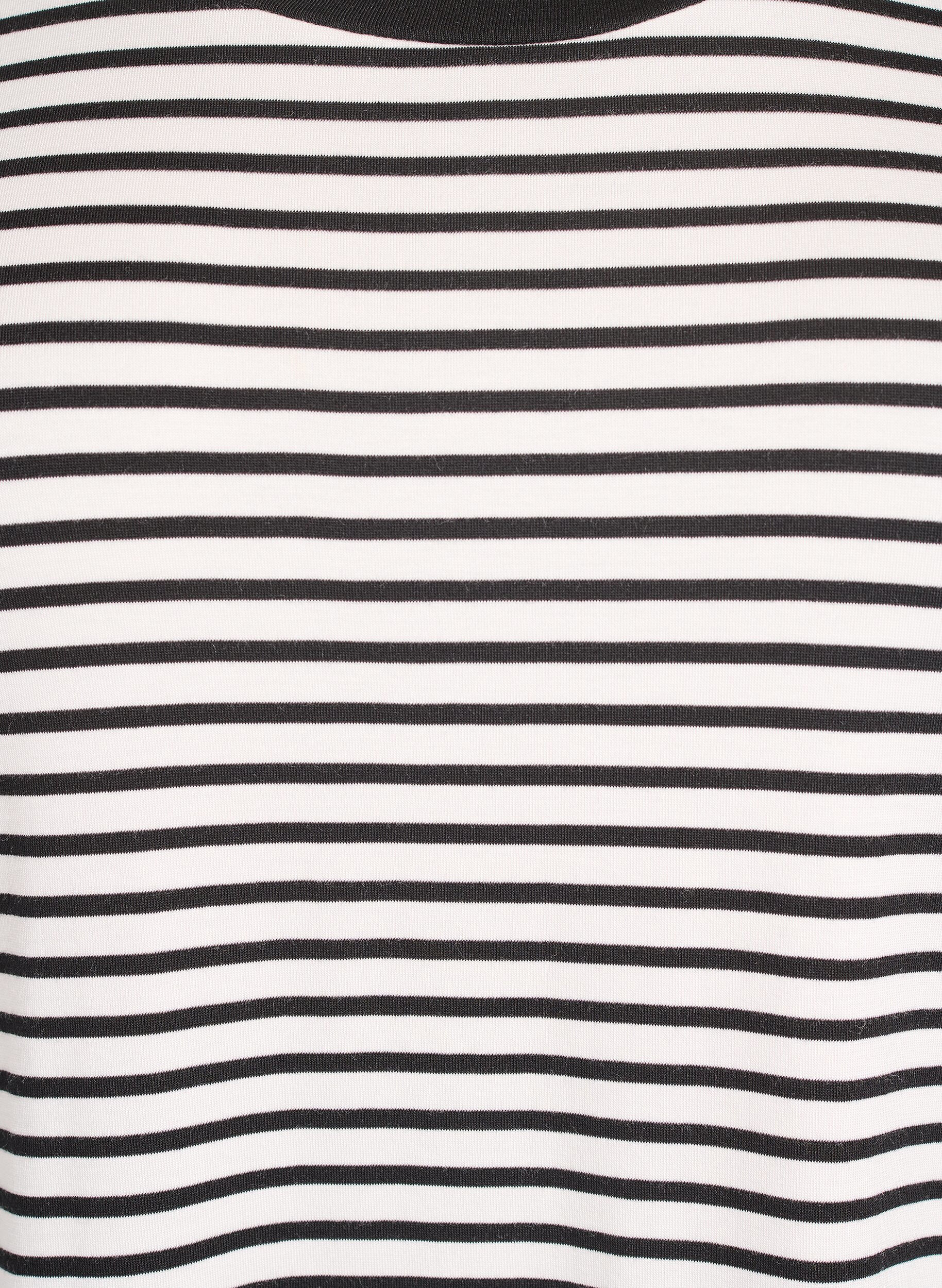 ZizziT-skjorte med TENCEL&trade; Lyocell og striper, Hvit, Packshot image number 2