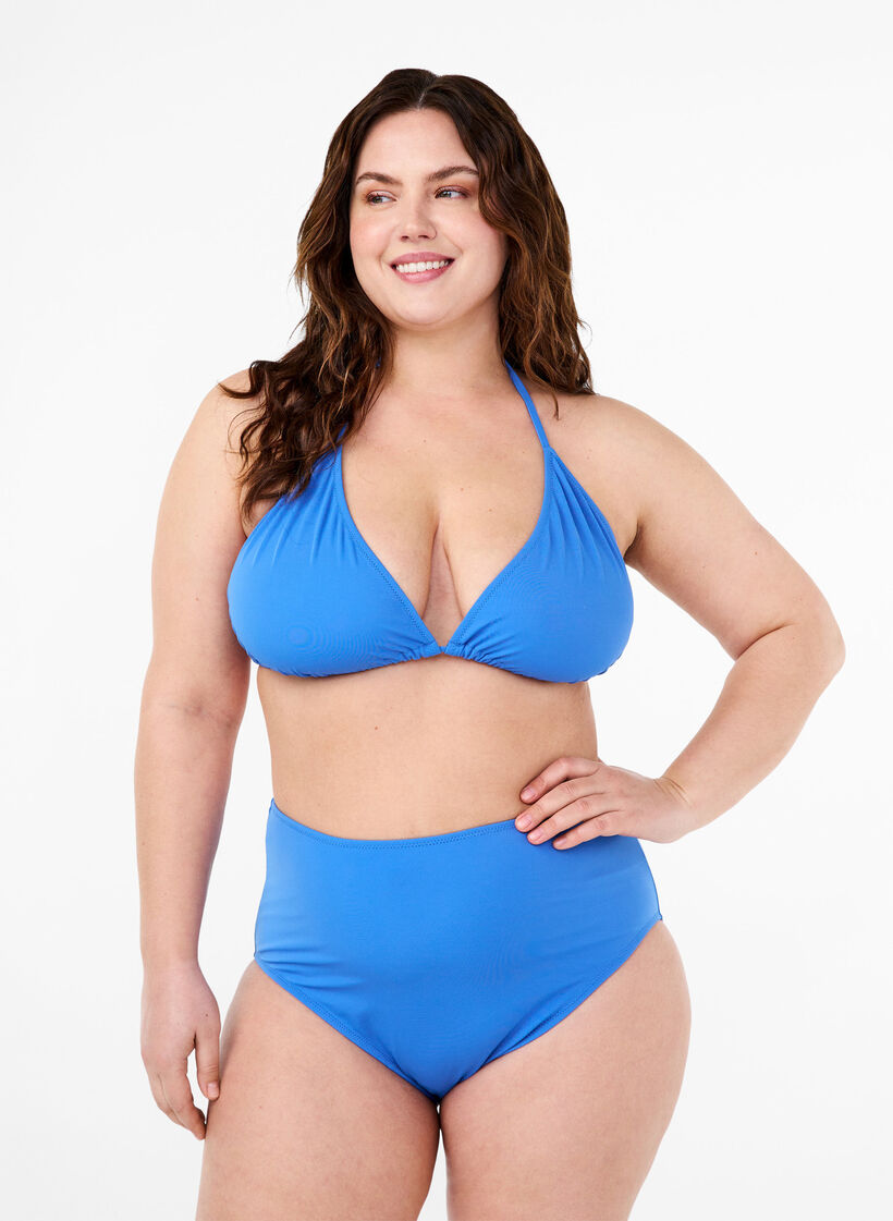 Bikinibunn med høy midje, Blå, Model image number 0