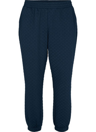 Quiltet bukse med lommer, Navy Blazer, Packshot image number 0