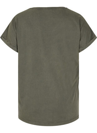 T-skjorte i økologisk bomull med trykk, Ivy acid Lion as s, Packshot image number 1