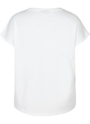 Kortermet t-skjorte i bomull, Bright White, Packshot image number 1