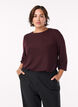 Bluse med fiskebensm&oslash;nster og glittertr&aring;d, M&oslash;rk Bordeaux, Model image number 0