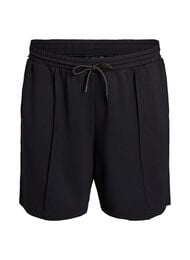 Shorts med h&oslash;y midje og stripete detaljer, Svart