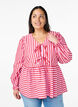Bluse med striper og sløyfer, Rød, Model image number 0