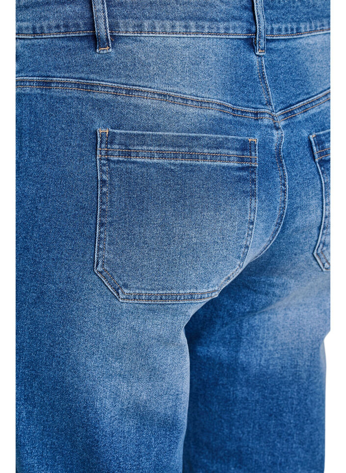 Jeans med forlommer og rette ben, Blå, Packshot image number 3