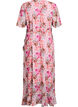Chiffon maxikjole med V-hals og rysjekant, , Packshot image number 1