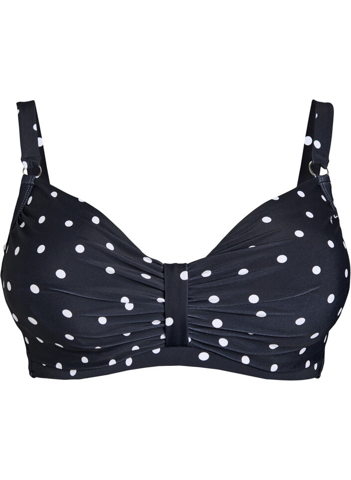 Bikinioverdel med bøyle og mønster, Svart, Packshot image number 0