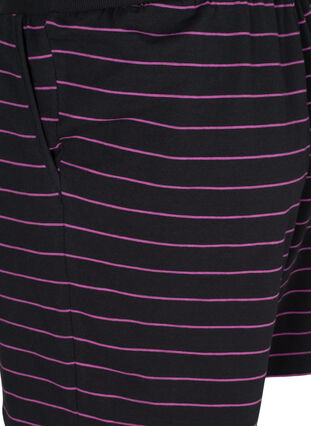Løse bomullsshorts med striper, Black w. Purple, Packshot image number 3
