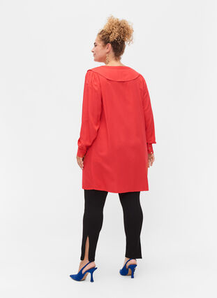 Leggings med strikk og glidelås, Black, Model image number 1