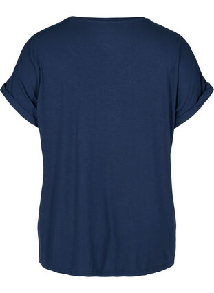 T-skjorte i viskosemiks, Black Iris, Packshot image number 1
