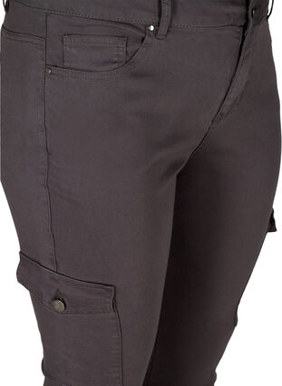Tettsittende bukser med lommer, Grey, Packshot image number 2
